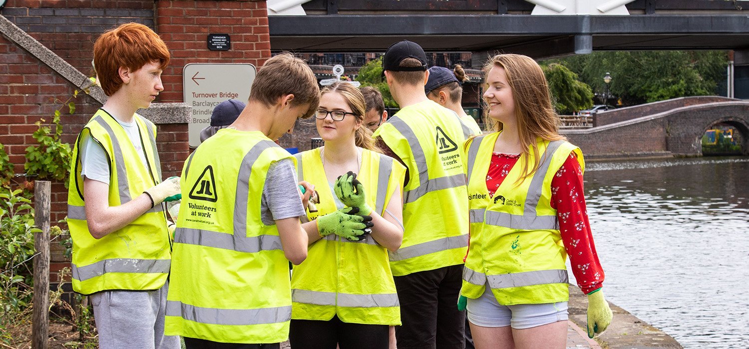 young people social action group by birmingham canal