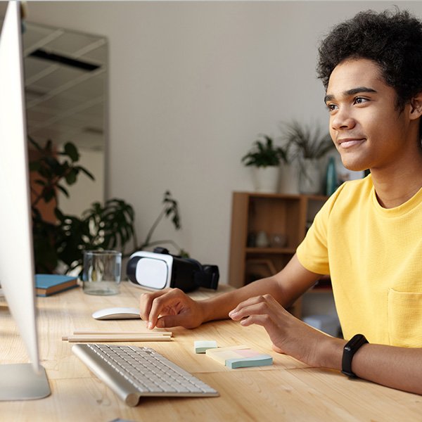 Young boy at computer